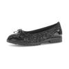 Ballerina GABOR, Damen, Gr. 38,5, schwarz, Textil, Lacklederimitat, meliert, feminin, Schuhe, Blockabsatz, Schlupfschuh, Businessschuh mit süßer Zierschleife