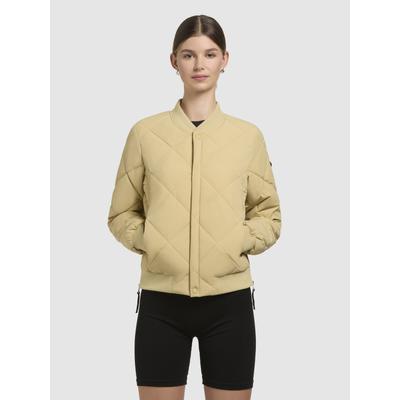 Steppjacke KHUJO "ANGE", Damen, Gr. L, grün (gelbgrün), 84% Nylon, 16% Polyurethan, unifarben, casual, regular fit hüftlang, Langarm eingesetzt Rippbündchen, Jacken Image