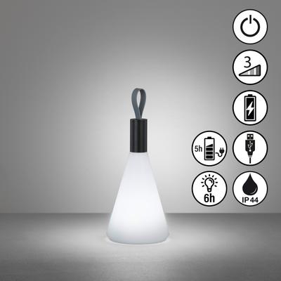 EASY BY FHL Außen-Tischleuchte "Prian", schwarz, 1 flammig, Ø 13,00cm H: 31,50cm, Lampen, lange Leuchtdauer Image