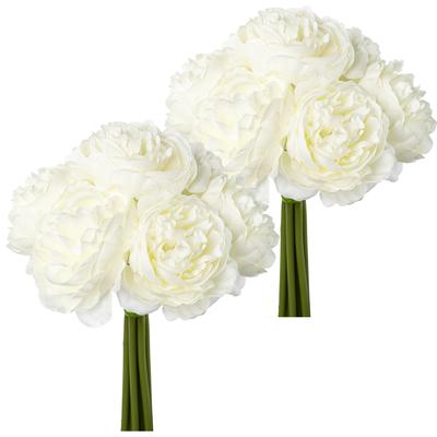 Kunstblumenstrauß CREATIV GREEN "Rosenbouquet", weiß, H:23cm, Kunststoff, Kunstpflanzen, mit üppigen Blüten Image