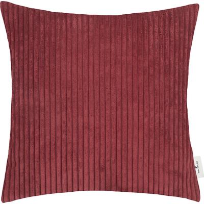Dekokissen TOM TAILOR HOME "Big Corduroy", rot (rot, dunkelrot, bordeaux, unifarben), B:45cm L:45cm, Polyester, Dekokissen_Sitzkissen_Kissenhüllen, mit effektvollem Reißverschluss, Kissenhülle ohne Füllung, 1 Stück Image