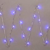 Gerson 37924 - 30 Light 5' Silver Wire Battery Operated Blue LED Micro Miniature Christmas Light String Set with Timer