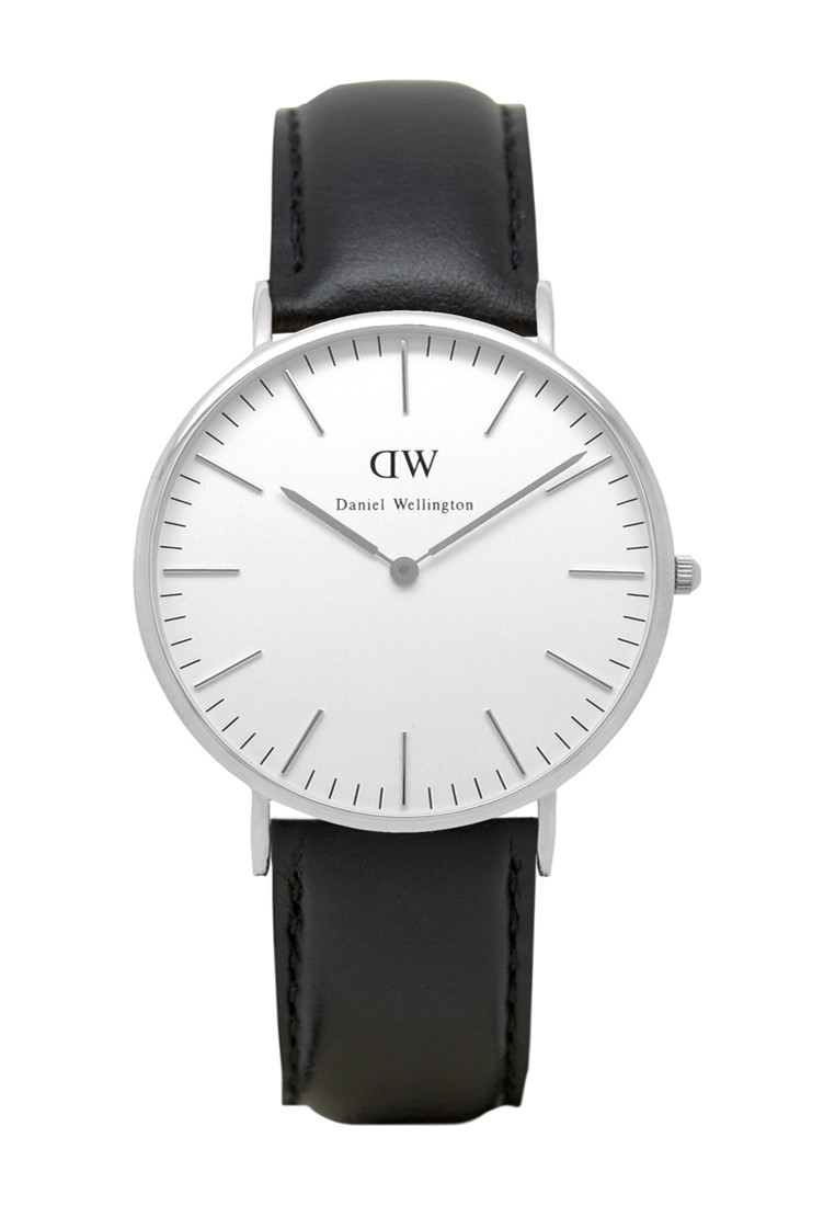 Daniel Wellington DW00100020 Mens Classic 40mm Sheffield Silver Watch - Black - One Size | Daniel Wellington Sale | Discount Designer Brands