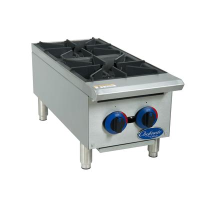 Globe C12HT 12" Gas Hotplate w/ 2 Burners & Manual Controls, Convertible, Stainless Steel, Gas Type: Convertible