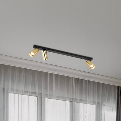 Milagro Lighting Deckenspot Hero, schwarz/gold, 3-flammig, 70 cm, Metall Image