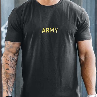 TEMU Army Print T Shirt, Tees For Men, Casual Short Sleeve T-shirt For Summer Image