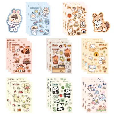 8PCS Cartoon Nette Traum Fabrik Graffiti Collage Scrapbooking Collage Material Telefon Fall Gitarre Skateboard Wasserdichte Aufkleber Image