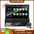 Lettore MP5 universale Carplay Android Auto 1 Din Lettore per auto touch screen retrattile automatico manuale da 7 pollici Radio FM Mirror Link