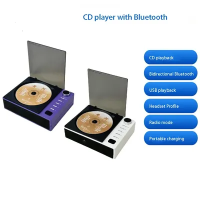 Retro CD Player Charging Model With Screen 3.5mm Audio Cable Portable Multifunctional Bluetooth Speaker 5V-2A