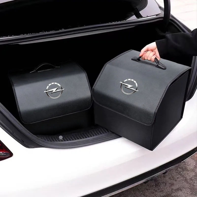Tragbare Leder Kofferraum Organizer Box Lagerung Bin Für Opel Astra Grandland Corsa Mokka Frontera Insignia Zafira Vivaro Karl Image