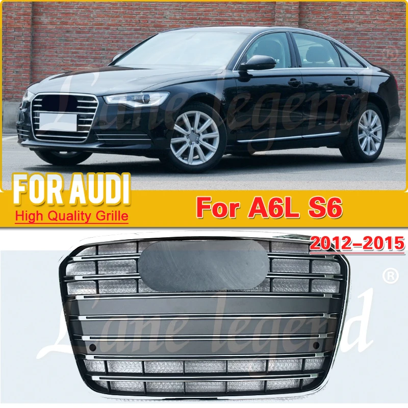 Auto-Frontstoßstangengrill für Audi A6 A6L C7 2012 2013 2014 2015 (Refit für S6-Stil), neues ABS-Material, mittleres Netz Image