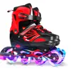 Skateschuhe für Kinder, verstellbare, beleuchtete Inline-Skates mit leuchtenden Rädern für Kinder und Jugendliche, Mädchen und Jungen, Inline-Skates