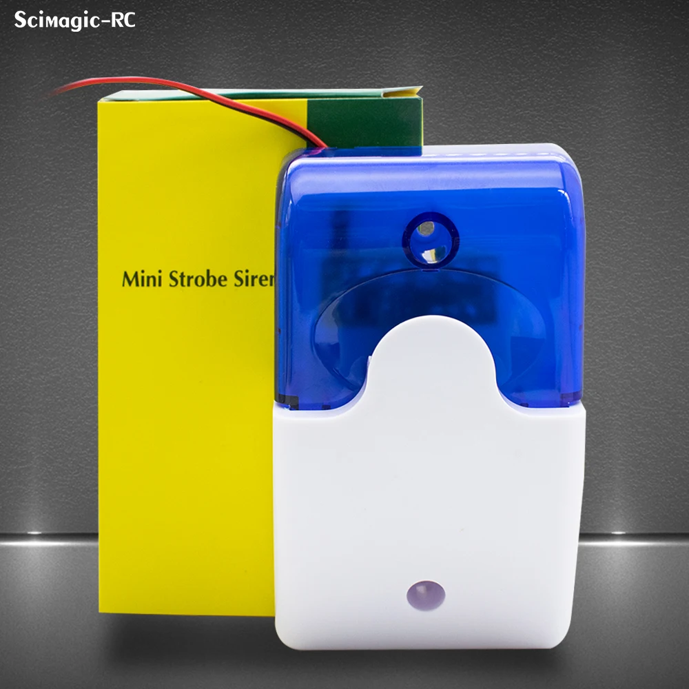 Alarmhupe, LED-Blinkwarnung, 12 V, 24 V, Ton, Sirene, Tor, blaue rote Lichter, LED, verkabelt, akustisch und visuell Image