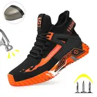 Chaussures de sécurité montantes pour hommes et femmes, chaussures de travail à bout en acier, Anti-perforation, bottes de sécurité de travail, chaussures indestructibles