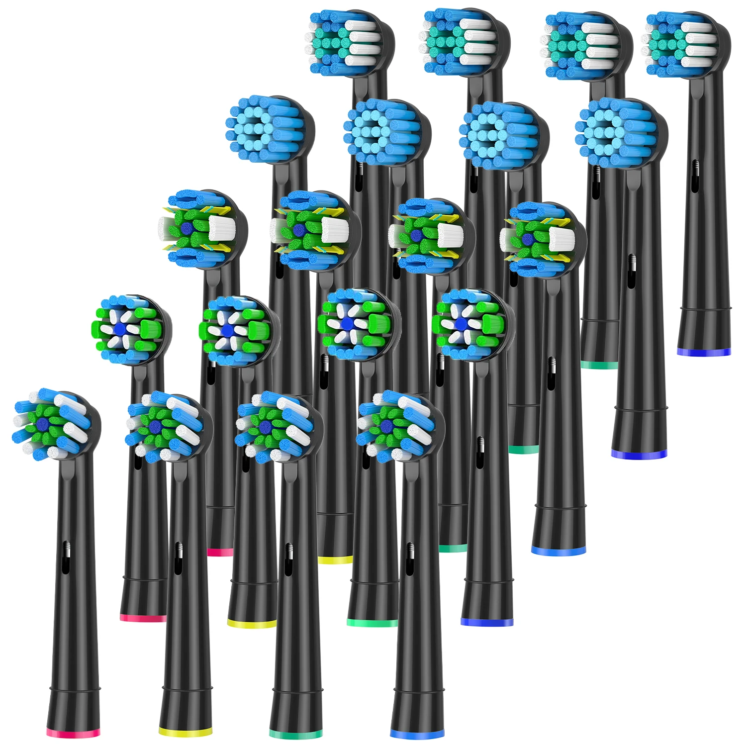 20 Stück Ersatz-Zahnbürstenköpfe, geeignet für Oral-B Braun, professionelle elektrische Zahnbürstenköpfe, Bürstenköpfe geeignet für Image