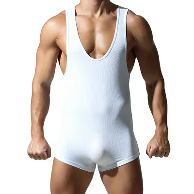 Neue Männer Sexy Body Dünne Playsuits Sheer Weiche Tank Nachtwäsche männlichen Body Herren Bodybuilding Unterwäsche Image