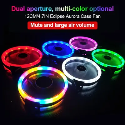 120mm LED Lüfter 12CM RGB Kühlkörper Regenbogen Stille Lüfter Crushed Diamant PC Computer Fall Fan Kühler Controller dropshipping