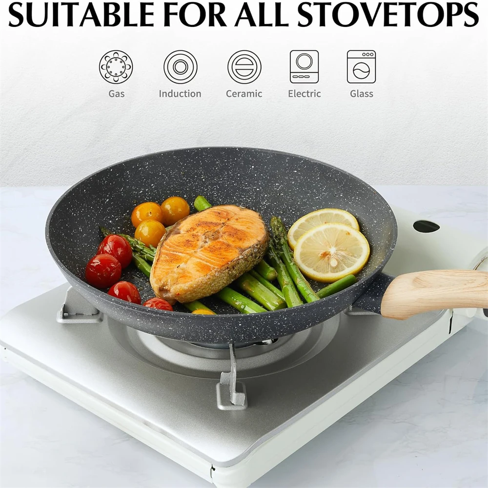 KOCH SYSTEME CS 8-Zoll Antihaft-Bratpfanne Wok Pfanne Induktionsgasherd Universeller Topf Steak Pfanne Pfannkuchen Bratpfanne Image