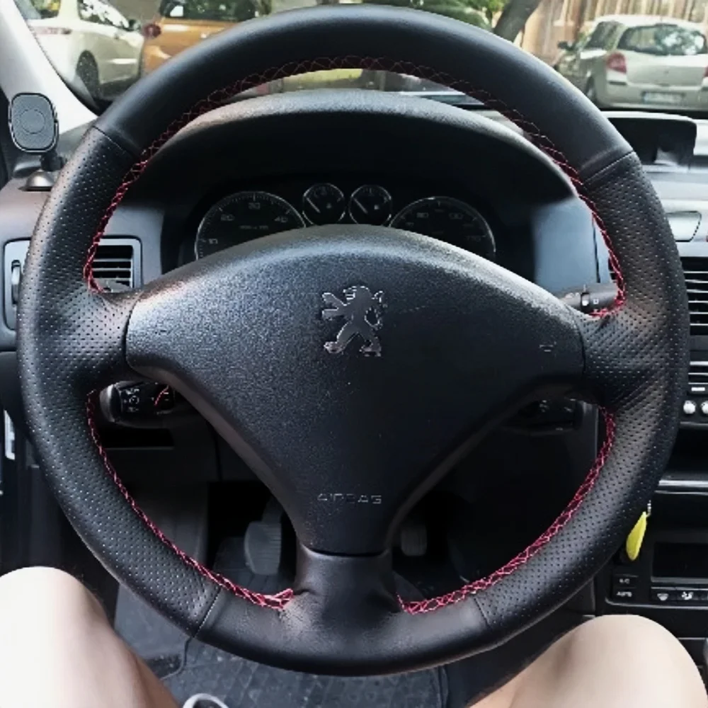 Couverture tressée de volant de voiture personnalisée, douce, 100% adaptée à la Peugeot 307 SW 2005-2008 307 2001-2008, produits de voiture, enveloppe de direction
