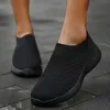 Mode Sneaker Frau Flache Damen Schuhe Vulkanisierte Sneaker Frauen Slip Auf Socke Schuhe 2025, Trend Zapatos De Mujer frauen turnschuhe