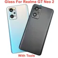 A+++ Gorilla Glass Per Realme GT Neo2 Neo 2 Coperchio Della Batteria Dura Coperchio Posteriore Porta Alloggiamento Posteriore Pannello Custodia + Adesivo Obiettivo Della Fotocamera