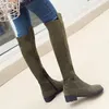 Platz Med Ferse Frauen Overknee StiefelFrauen Herbst/Winter Schuhe Sexy Damen Party Stiefel Lange Schnee Stiefel Plus größe 33-46MAZIAO