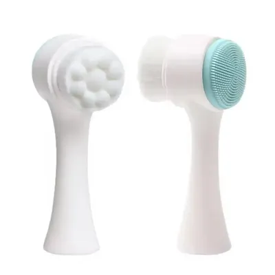 Manual Cleaning Massage Face Brush, Dual-Sided Silicone Facial Scrub Brush for Deep Cleansing of Blackheads and Impurities