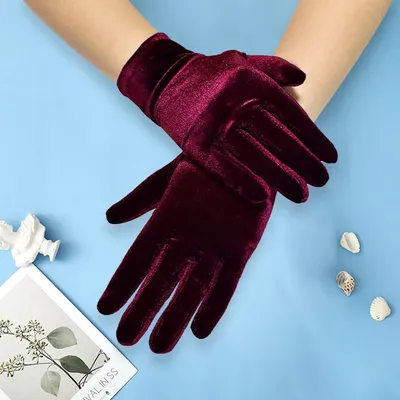 Kurze Opera-Samthandschuhe für Damen, Flapper, dehnbar, handgelenklang, Banketthandschuhe, Teeparty, Halloween-Kostüm-Handschuhe Image
