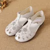 Neue Kuh Leder Sandalen Frau Sommer T Strap Schuhe Große Größe 42, frauen Ausschnitt Retro Sandale Damen Aushöhlen schuhe Luxus Sandale