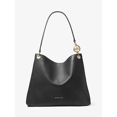 Michael Kors Christina Large Pebbled Leather Shoulder Bag Black One Size