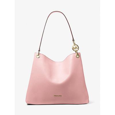 Michael Kors Christina Large Pebbled Leather Shoulder Bag Pink One Size