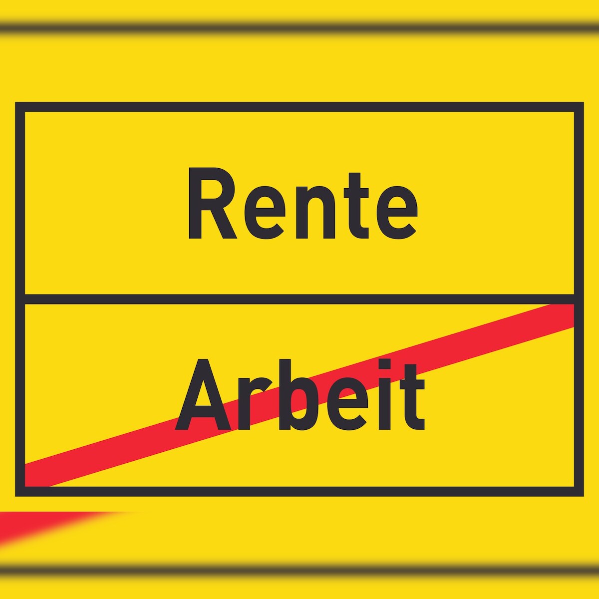 HB-Druck Rente Arbeit Schild Ortsschild A4 Rückseite selbstklebend Image
