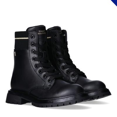 Schnürboots TOMMY HILFIGER, Kinder, Gr. 39, schwarz, Synthetik, Polyester, modisch, Schuhe, Biker Boots, Winterboots mit Blockabsatz Image
