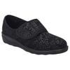 Hausschuh JOSEF SEIBEL "Nice 80", Damen, Gr. 38, schwarz, Textil, geblümt, Basic, Schuhe, Klettschuh, Pantoffel mit praktischem Klettverschluss