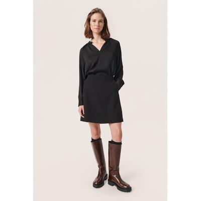 Langarm-Bluse Gerade Passform Black Image