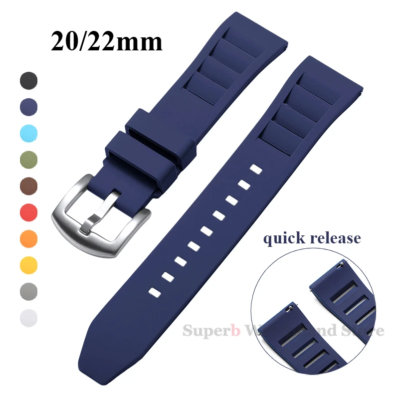 20 mm 22 mm Gummi-Armband für Huawei Watch GT2/3 Schnellverschluss-Sport-Taucharmband für Omega, weiches, atmungsaktives Universalarmband Image