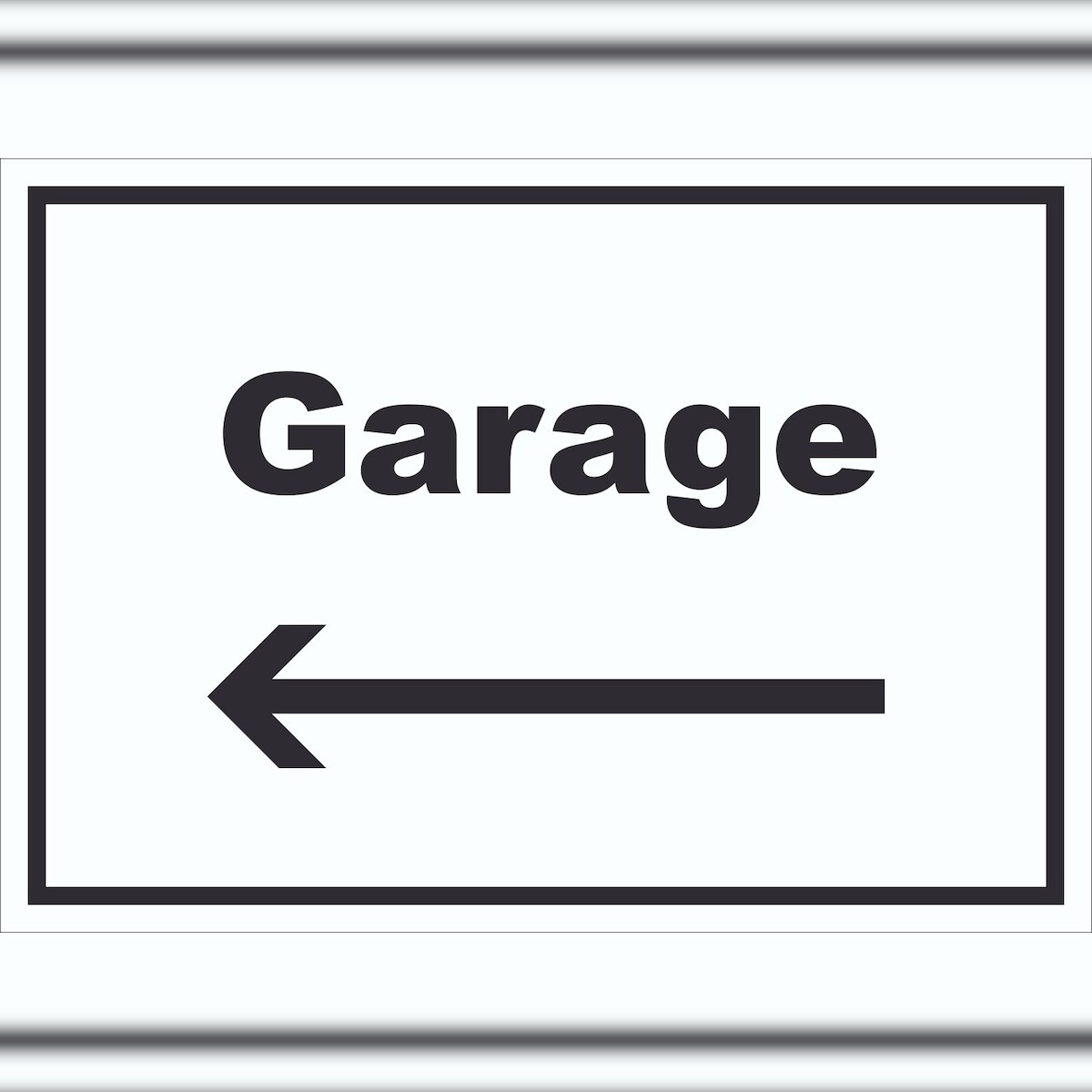 HB-Druck Garage Schild mit Text und Richtungspfeil links Auto Stellplatz waagerecht A5 Rückseite selbstklebend Image