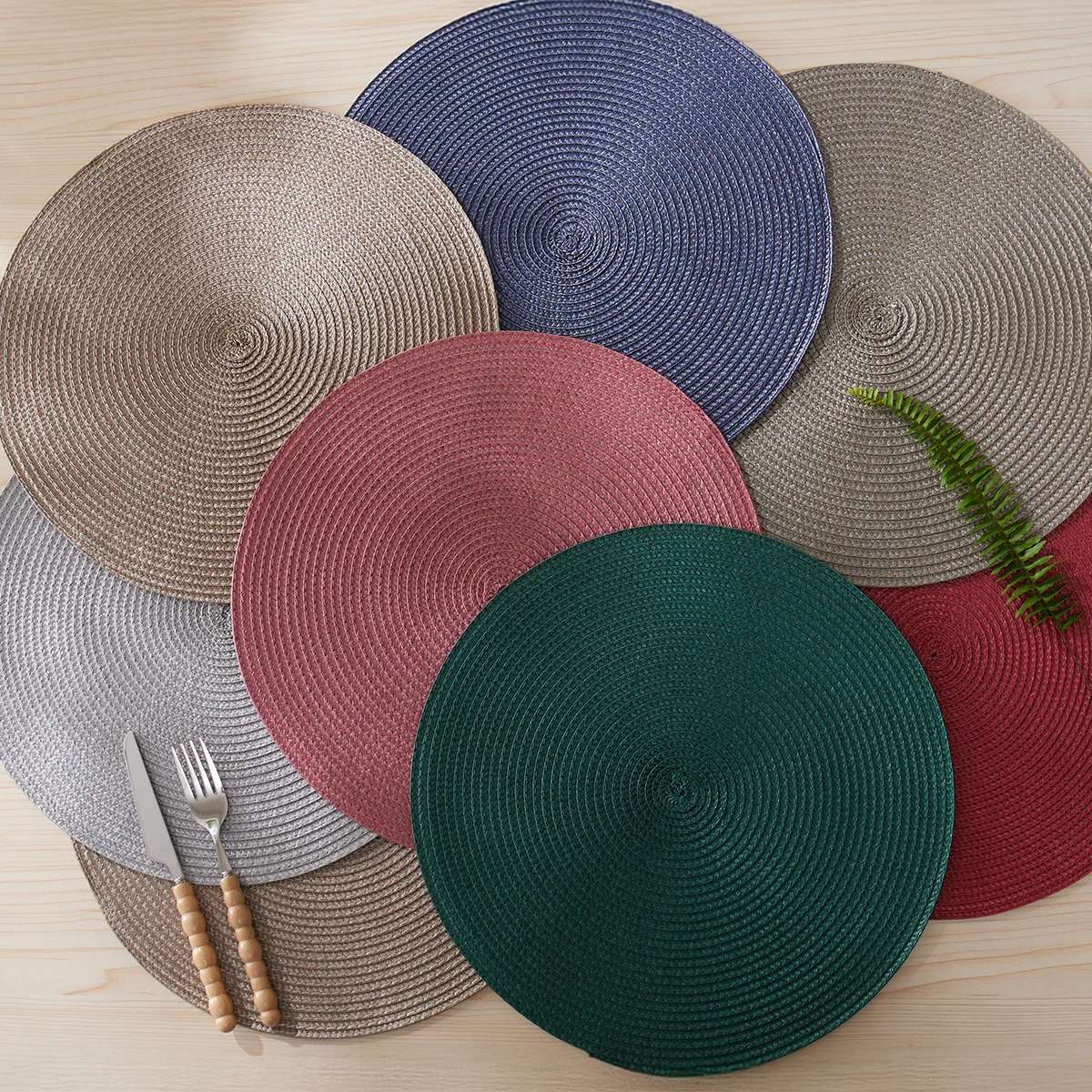 1 stücke Heißer Verkauf Umweltfreundliche PP Gewebt Günstige Tischset Tischsets Küche Matte für Hochzeit Image