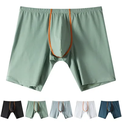 Herren Eis Seide Unterwäsche Verlängert Sexy Dessous Weiche Boxer Briefs Casual Unterhosen Männer Sport Einfarbig 5 Farbe männer höschen Image