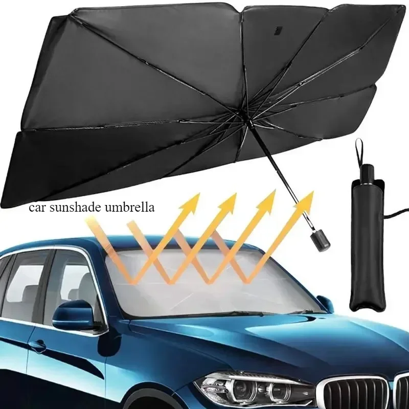 Auto Sonnenschirm Regenschirm Windschutzscheibe Klapp Front Sonnenschirm Regenschirm Typ Sonnenschutz Für Auto Fenster Sommer Sonnenschutz Zubehör Image