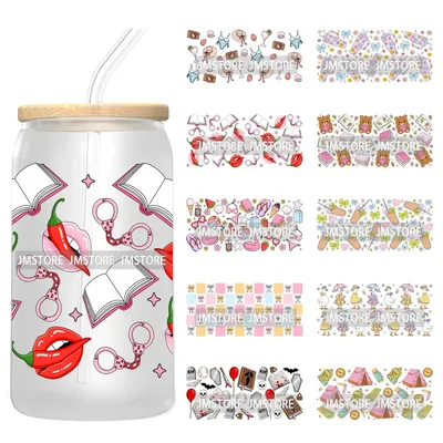 Sommerausflug Girly Camping UV DTF Aufkleber Bereit zum Transferbecher Wrap Benutzerdefinierte Etiketten DIY Handwerk für Libbey Glasdose Becher Tumbler Image
