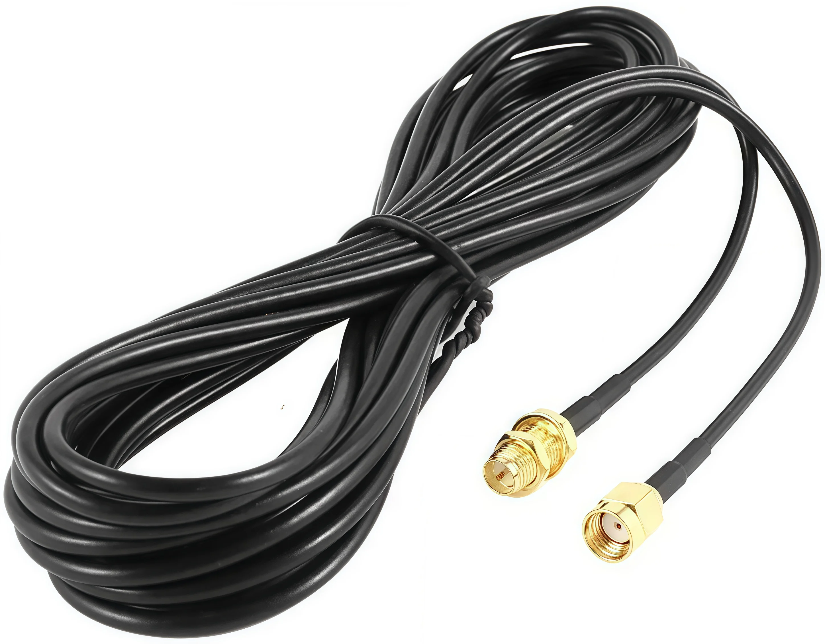 RP-SMA-auf-SMA-Verlängerungskabel – Stecker auf Buchse, koaxiales Zuführerkabel für WLAN-Antenne/Router/RG174-Netzwerkkarte Image