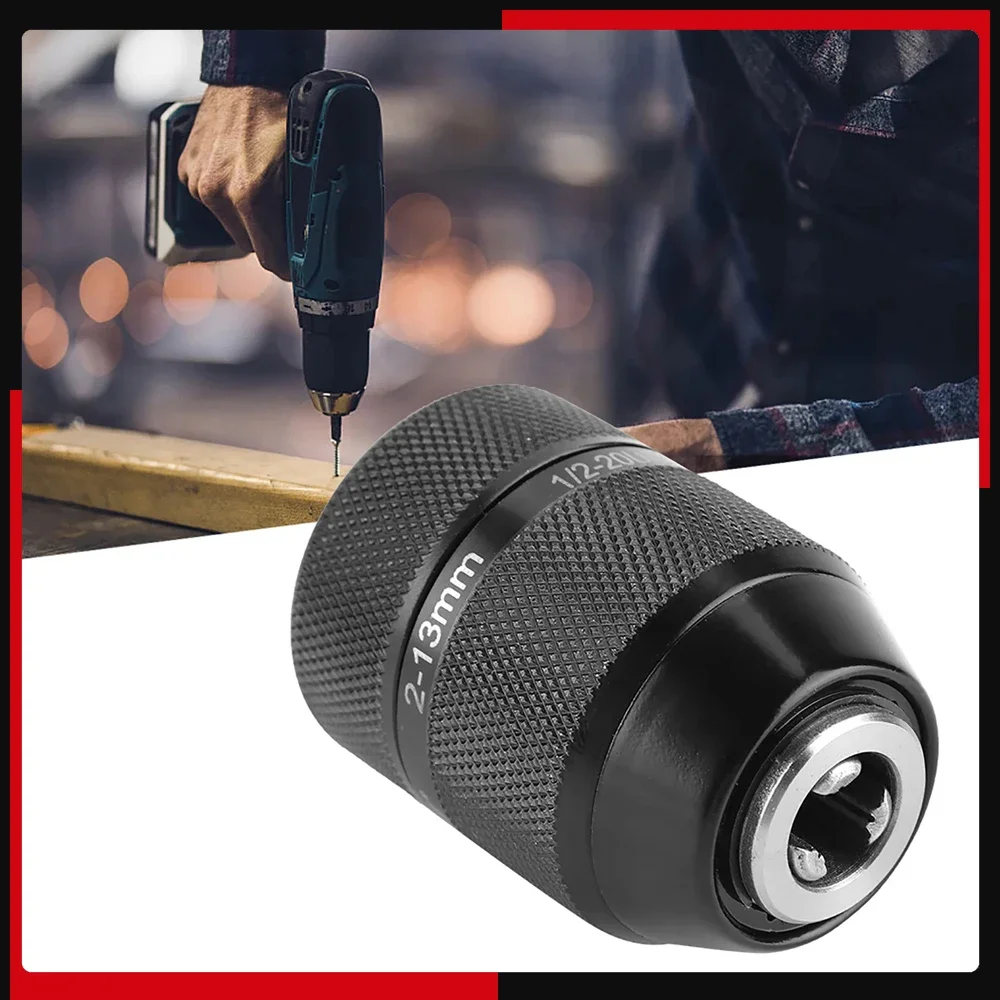 13 mm Metallbohrfutter, 1/2 Halterung, selbstsicherndes Schnellspannbohrfutter, elektrisches Bohrfutter, Metallbohrfutter, 3/8 Zoll Gewindebohrfutter Image