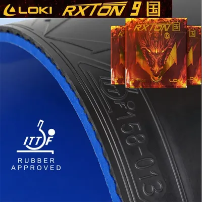LOKI RXTON 9-Tischtennis-Gummiplatte, klebrige Noppen, interne Energie, Ping-Pong-Gummi mit blauem Kuchenschwamm, schneller Angriff und Bogen Image