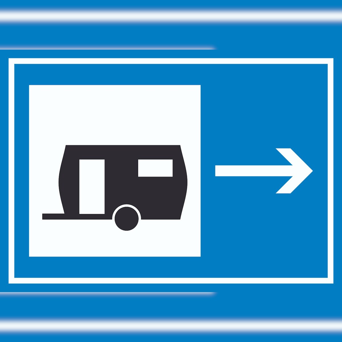 HB-Druck Wohnwagen rechts Symbol Schild A5 (148x210mm) Image