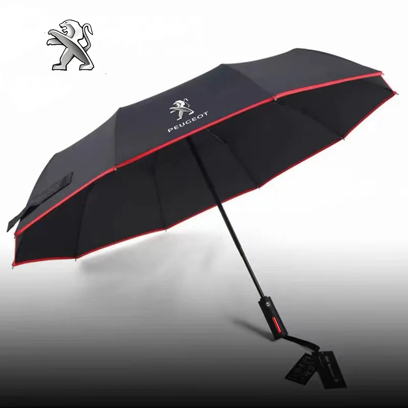 Auto Automatische Falten Winddicht Sonnenschirm Regenschirm Für Peugeot 206 5008 207 408 508 208 301 308 407 2008 3008 4008 GT RCZ GTLine Image