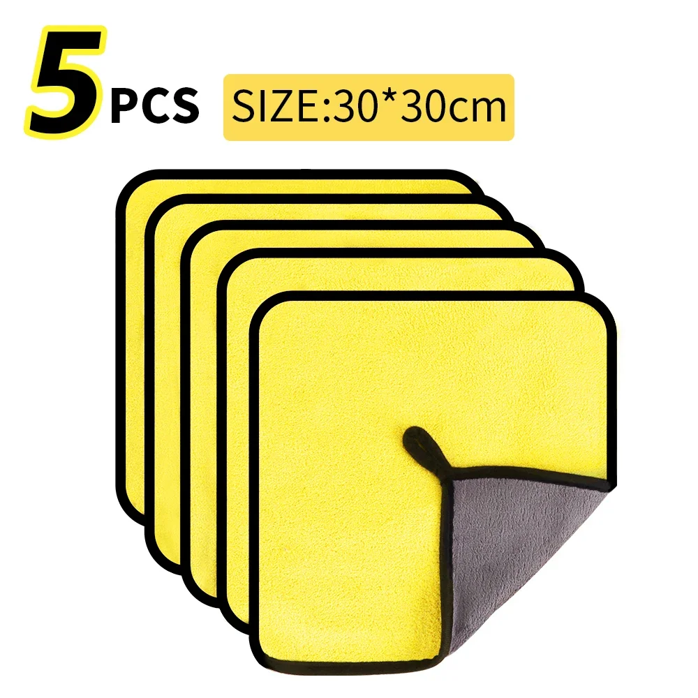 Mikrofaser-Handtuch, Auto-Mikrofasertuch, Waschhandtuch, Mikrofaser-Reinigungstuch, Autowäsche, Trocknungstuch, Auto-Detaillierung, 30 x 30 cm Image