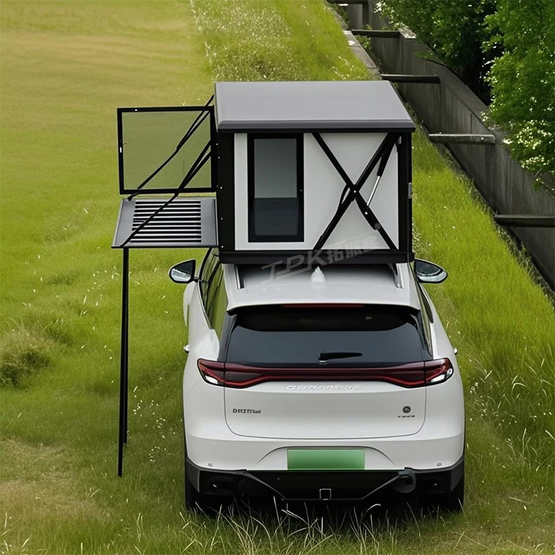 Elektrischer Lift, Dachzelt, Outdoor, Camping, Geländewagen, selbstfahrende Tour, ultradünne Auto-Schlafkabine aus Aluminiumlegierung Image