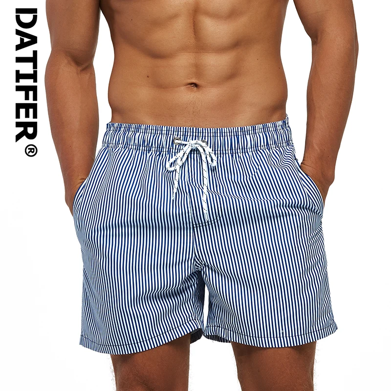 DATIFER Sommer Männer Strand Print Shorts Surfen Bademode Fitness Workout Badehose Männlichen Sportswear Mit Taschen Hosen Image