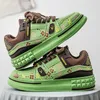 Designer Druck Luxus Turnschuhe Männer Mode Grün Skateboard Schuhe Hip hop Streetwear Schuhe Atmungsaktive Casual männer Marke Sneaker